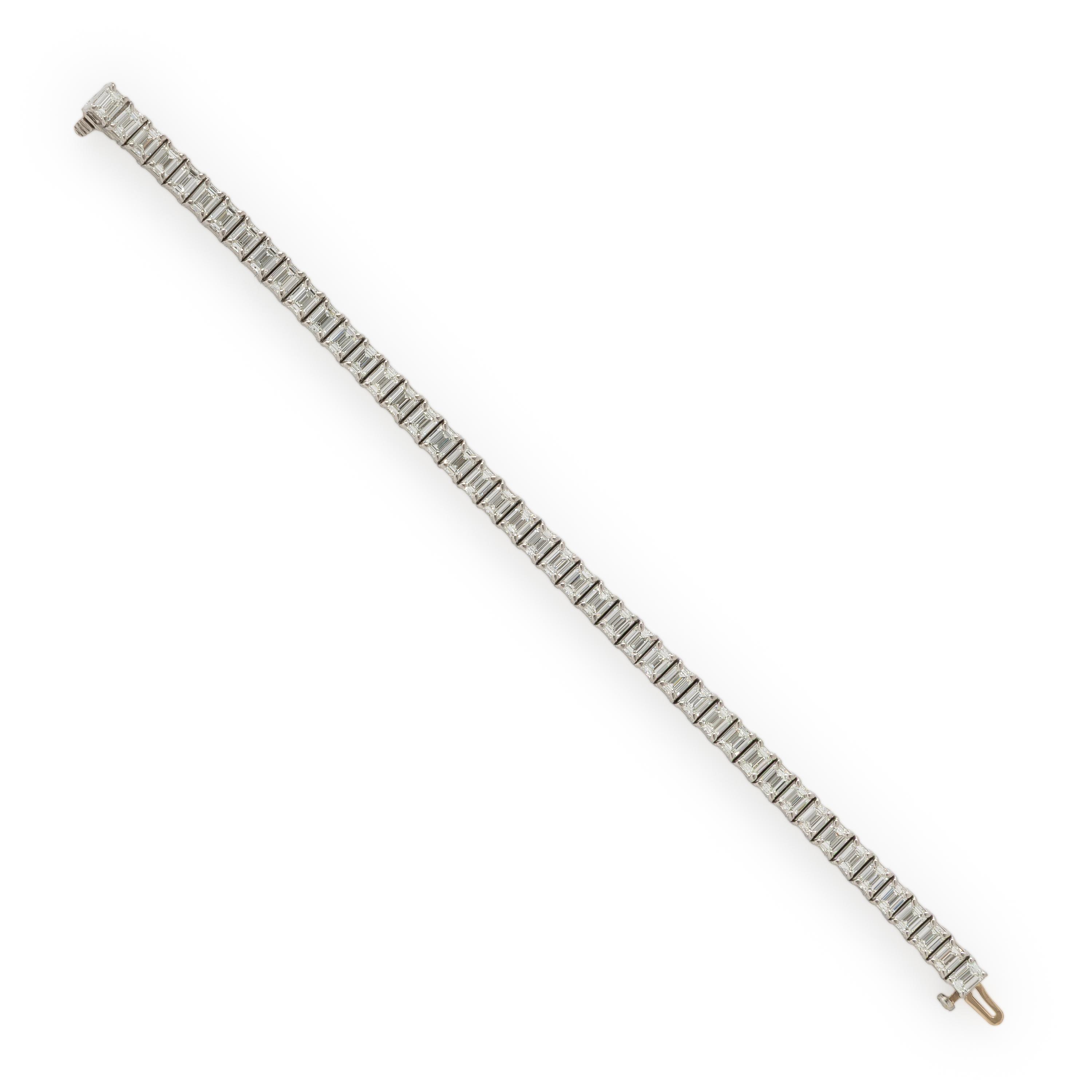 Diamond and Platinum Line Bracelet