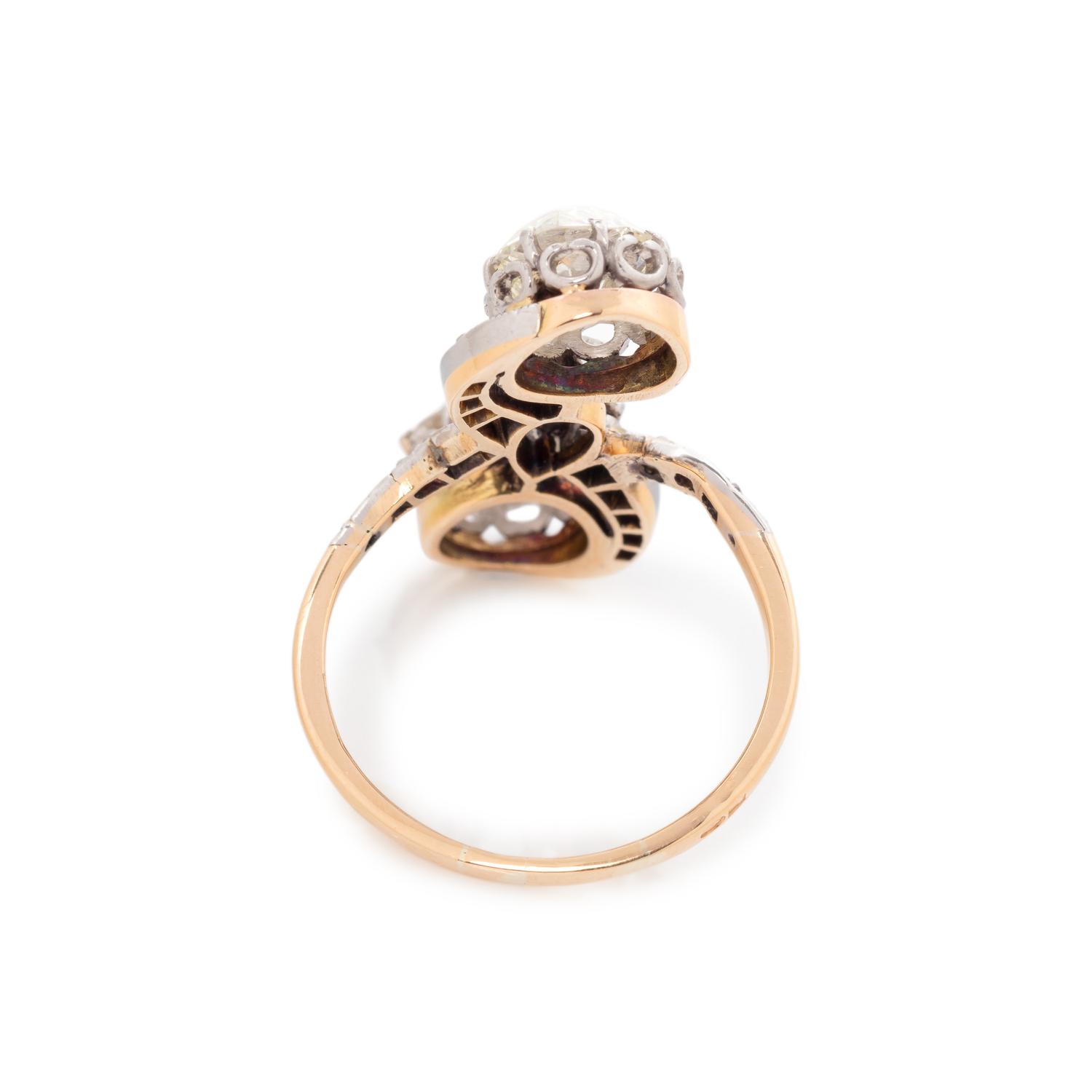 FRENCH, ANTIQUE, DIAMOND 'TOI ET MOI' RING