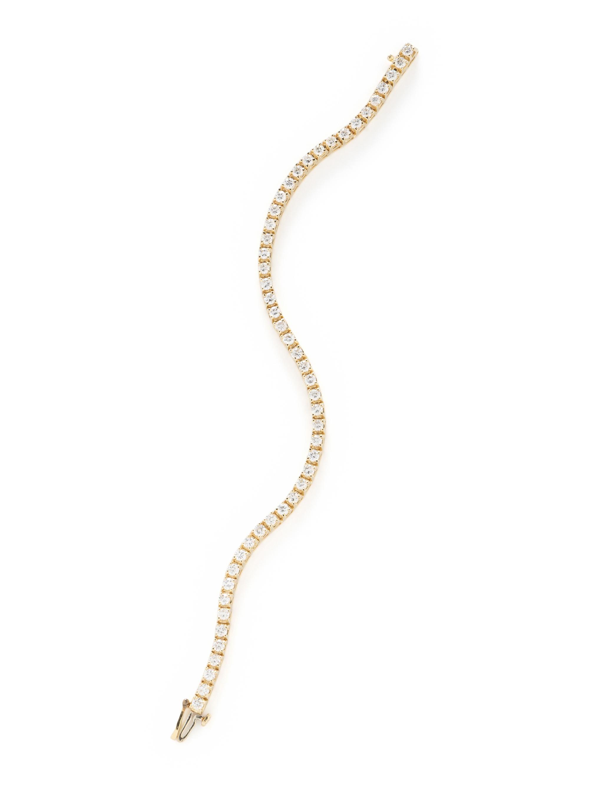 YELLOW GOLD AND DIAMOND LINE BRACELET