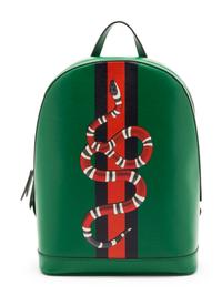 Gucci Limited Edition Backpack in Green Leather with Kingsnake Print, Alessandro Michele, Autumn Winter Precollection 2017