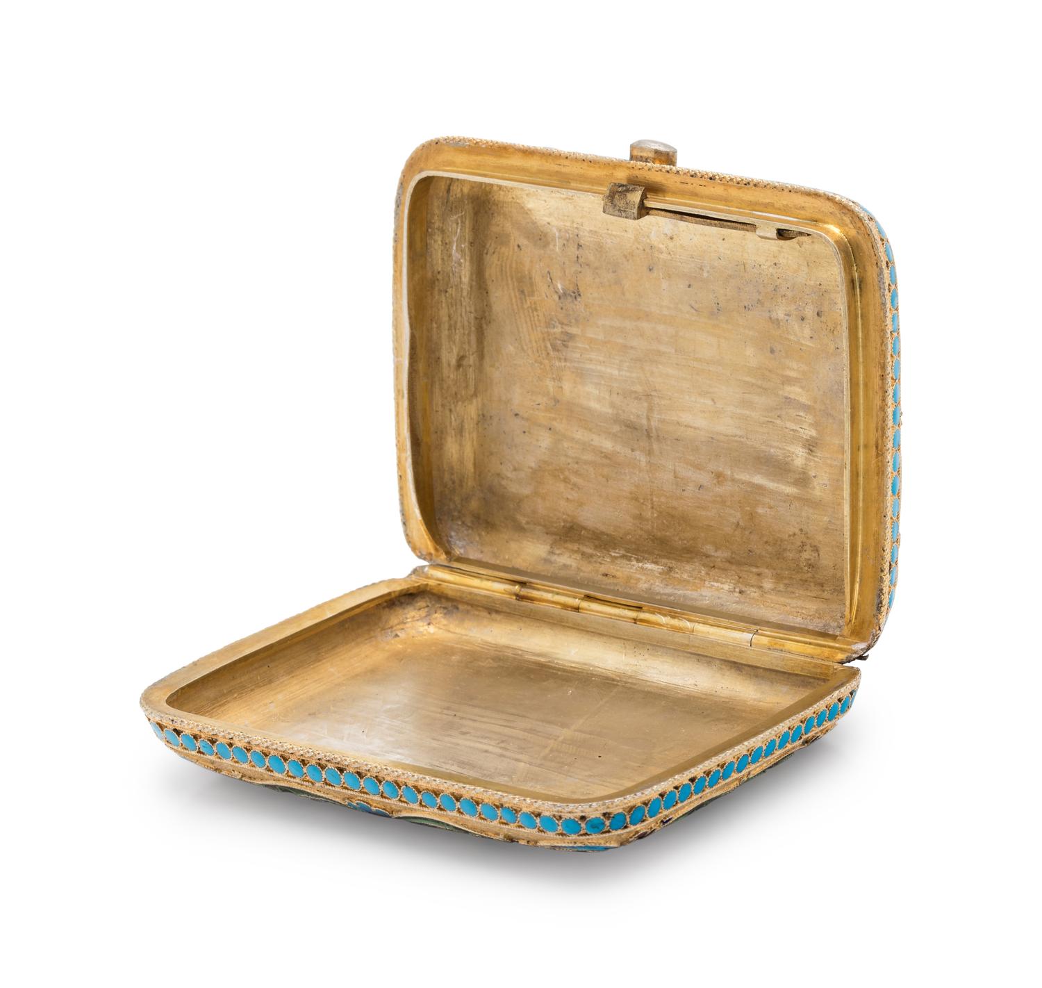 A Russian Silver-Gilt and Shaded Enamel Change Purse