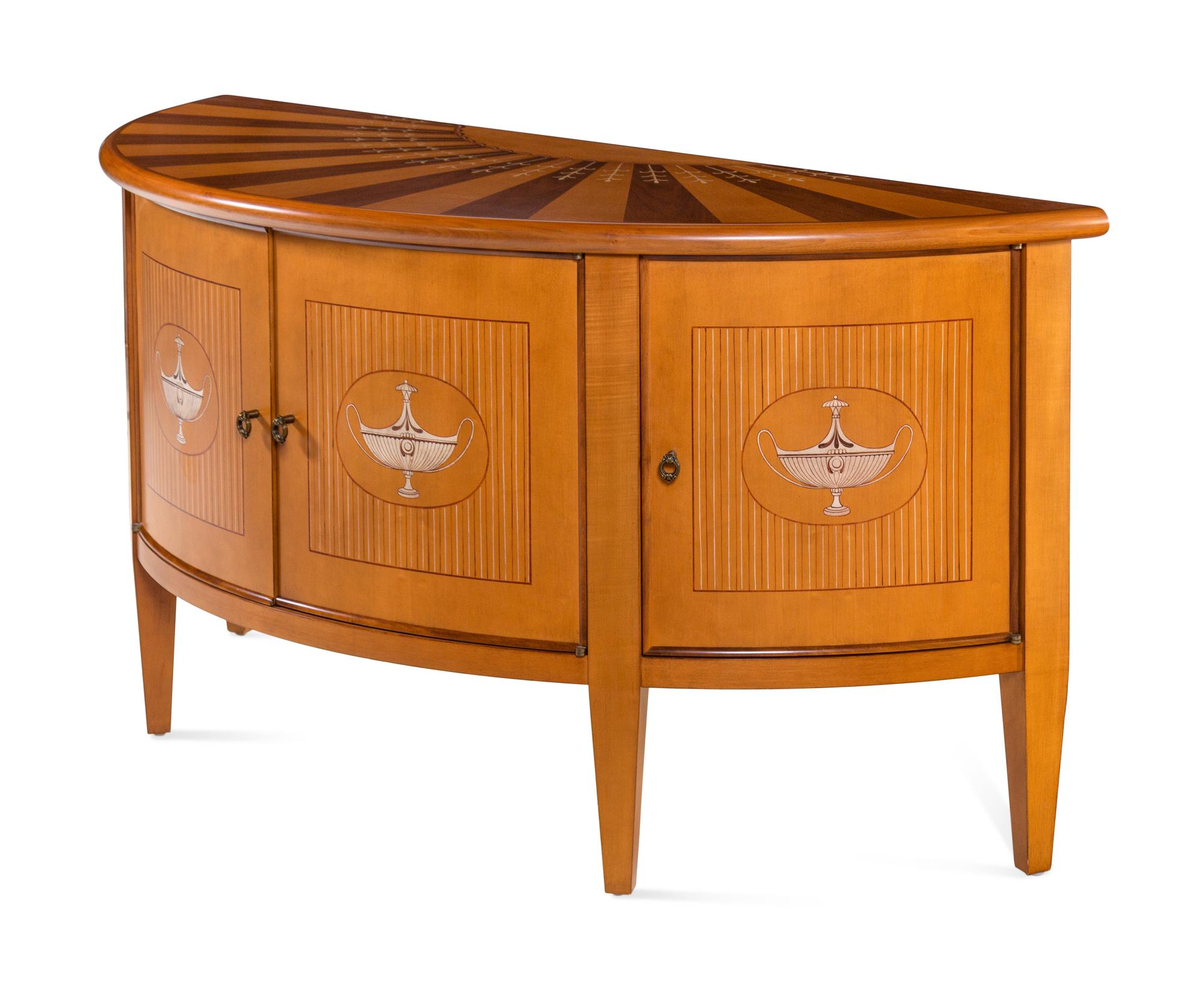 A Rose Tarlow Neoclassical Style Demilune Cabinet