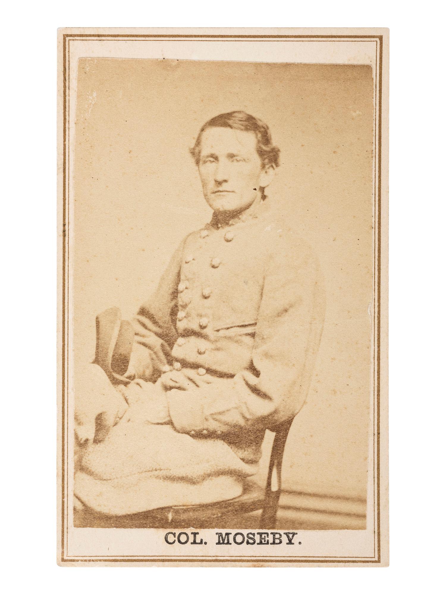 [MOSBY, JOHN S. (1833-1916)]. CDV of Colonel Mosby. Baltimore seller's stamp on verso.