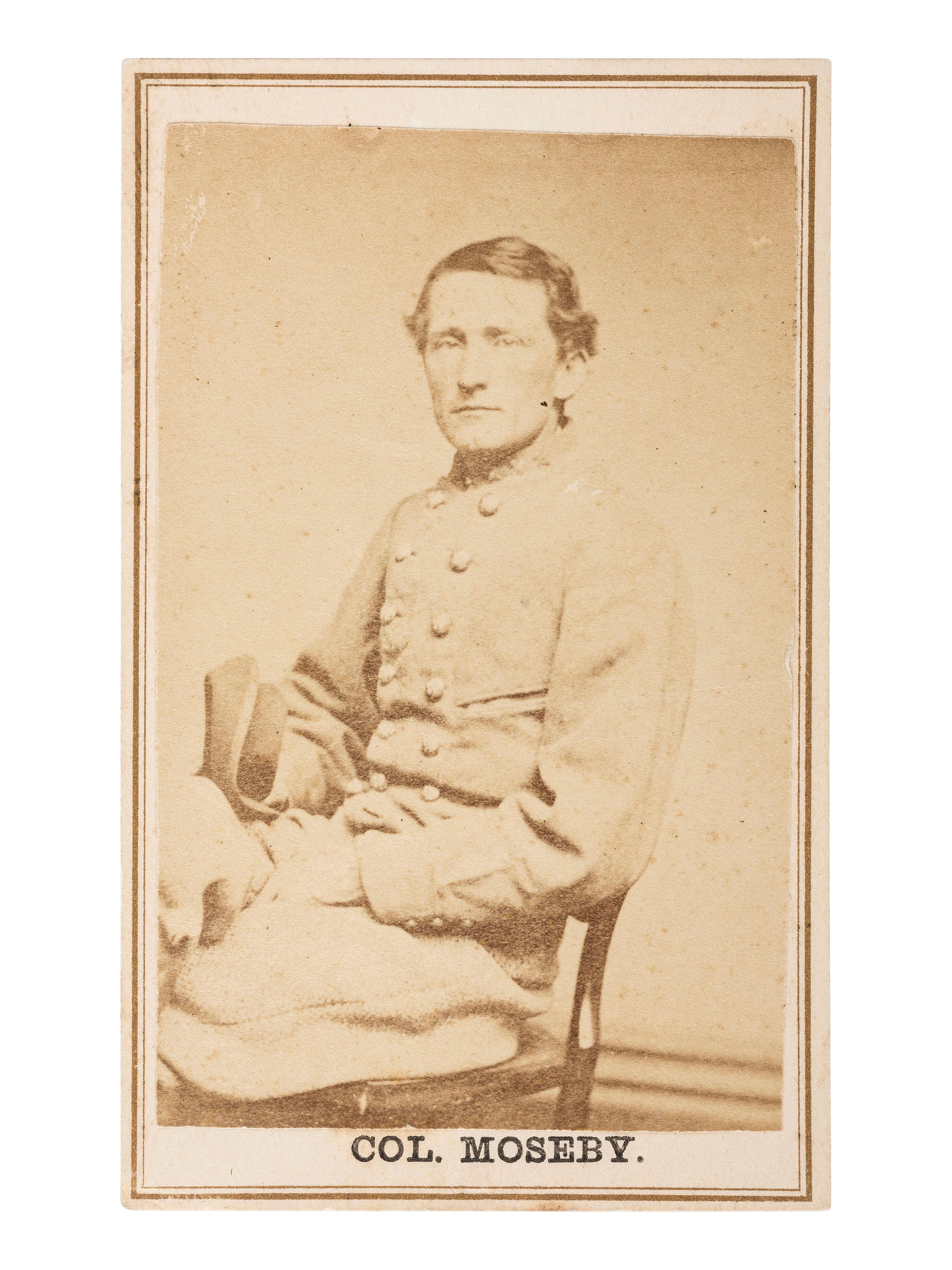 [MOSBY, JOHN S. (1833-1916)]. CDV of Colonel Mosby. Baltimore seller's stamp on verso.