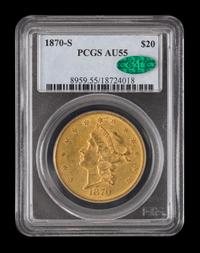 A United States 1870-S Liberty Head $20 Gold Coin