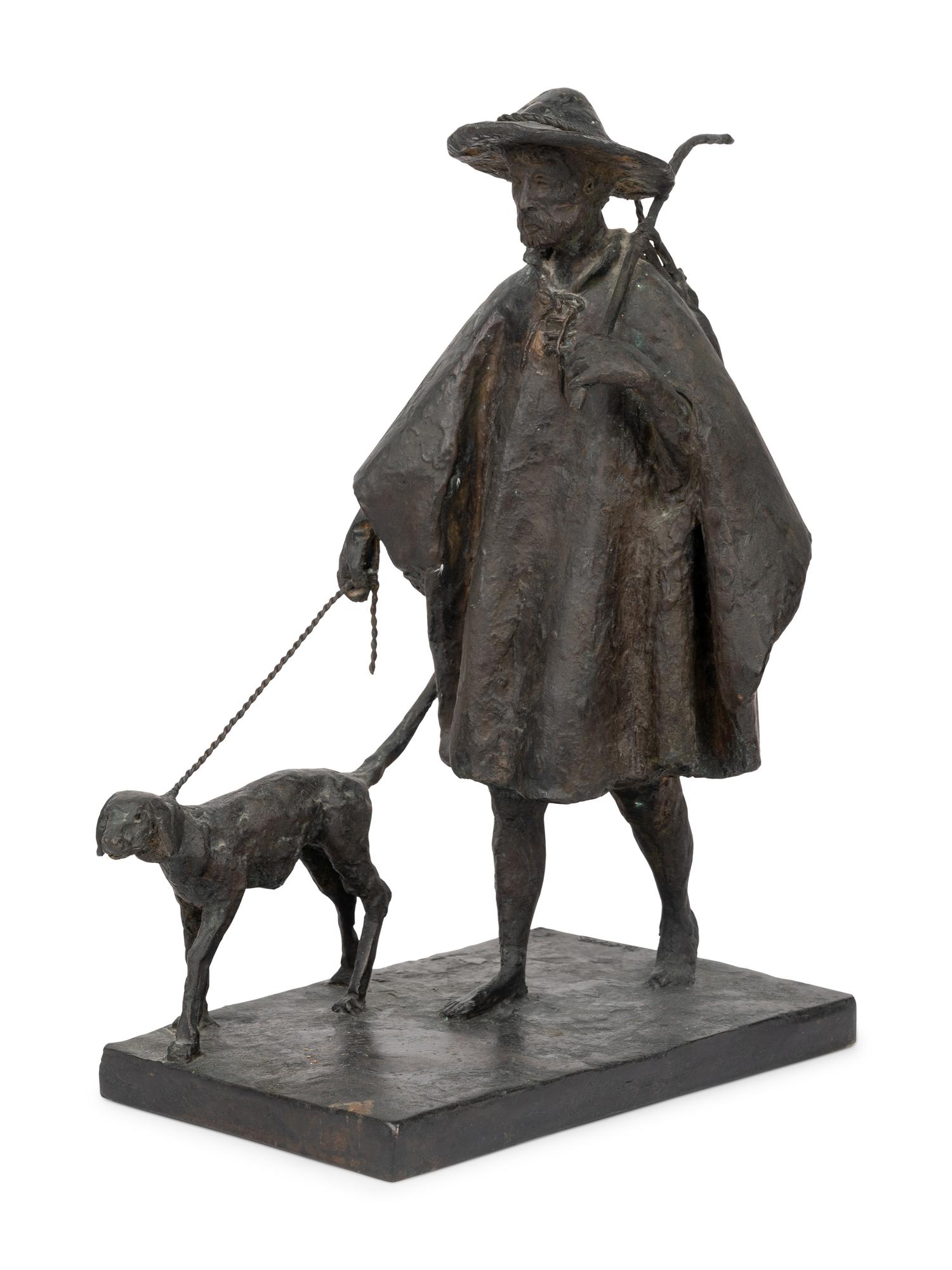 Man with Staff and Dog