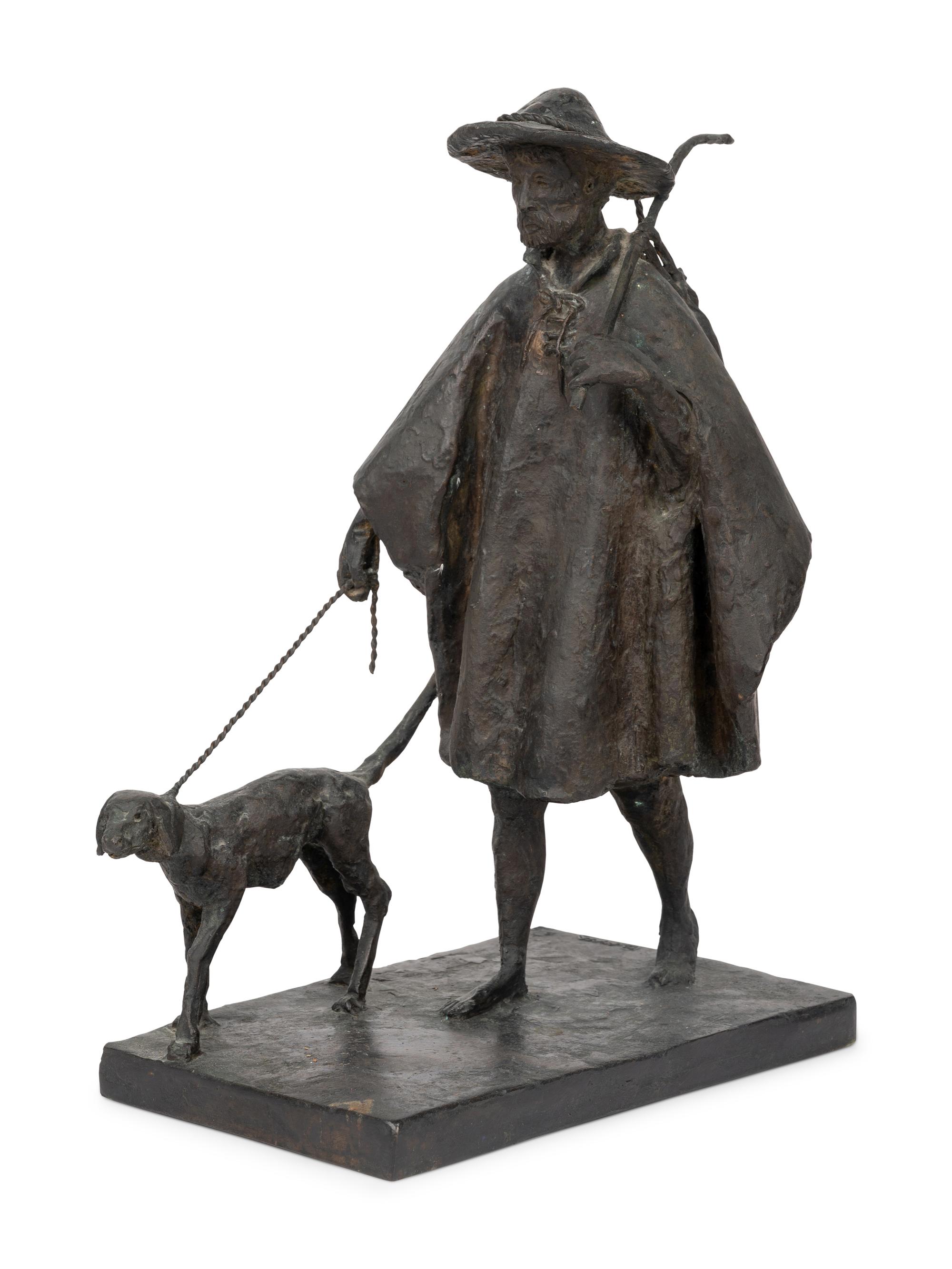 Man with Staff and Dog