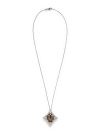 BLACK STAR SAPPHIRE AND DIAMOND PENDANT/NECKLACE