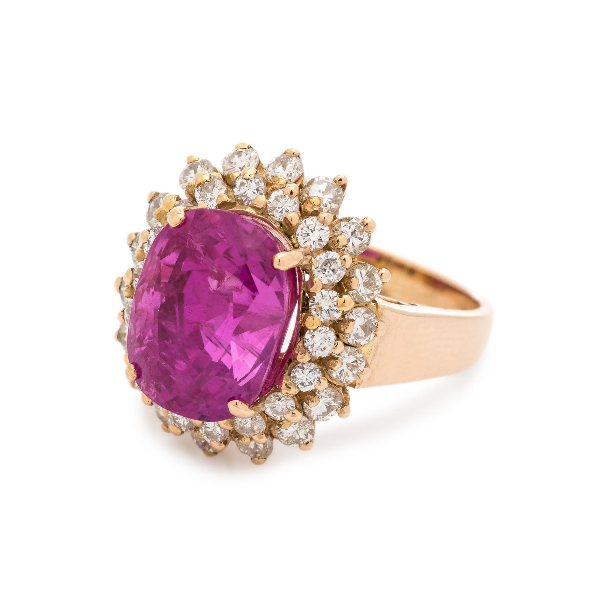 PINK SAPPHIRE AND DIAMOND RING
