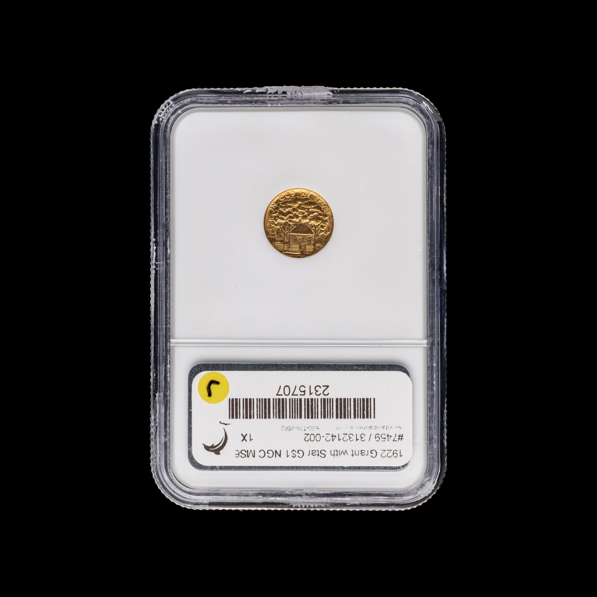 A 1922 Ulysses S. Grant: Star $1 Gold Coin [NGC MS63]