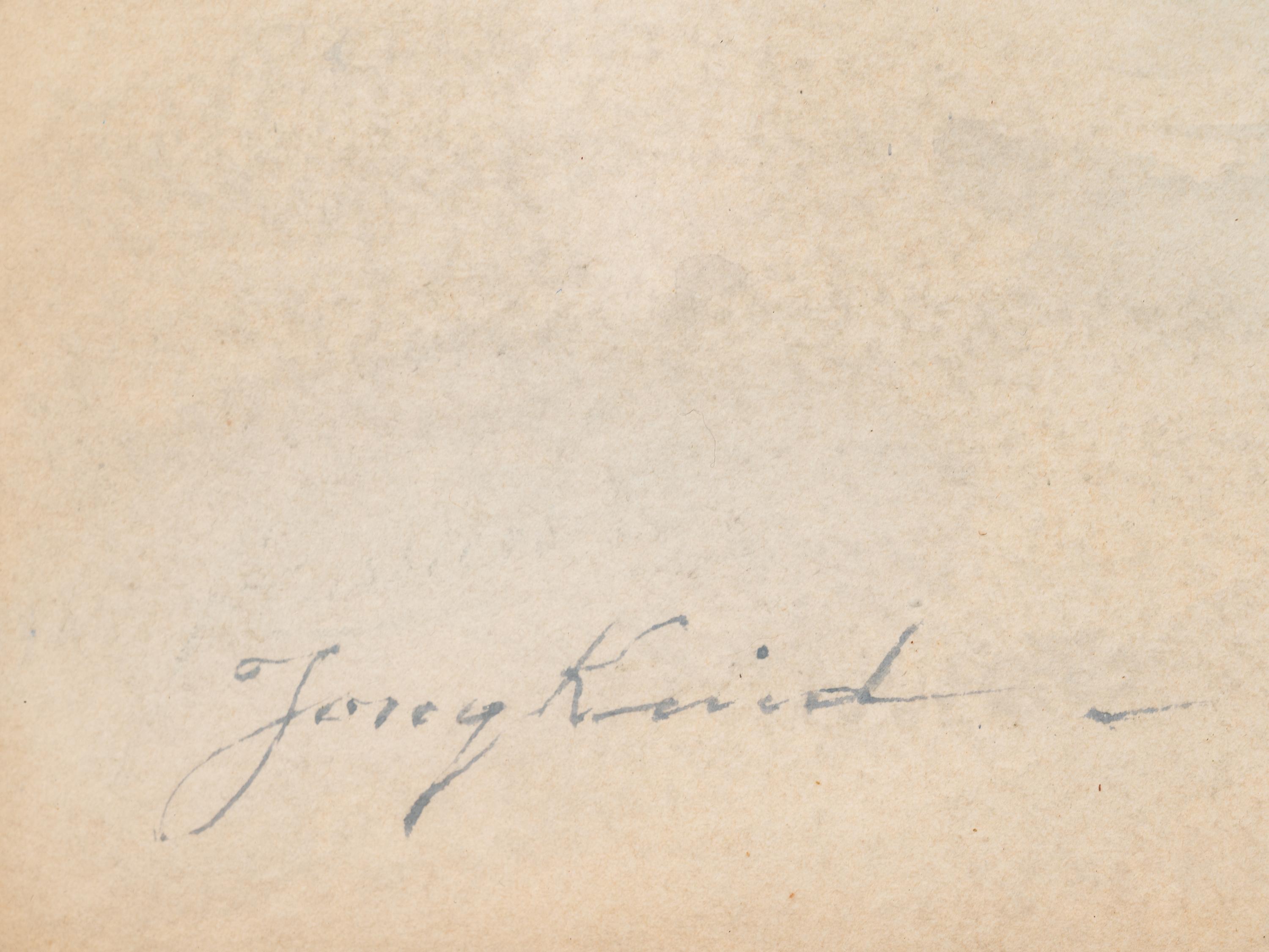 Windmill near a river with figures in the snow