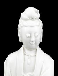 Three Chinese Blanc-de-Chine Porcelain Figures