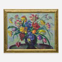 Helen Elizabeth Mills Weisenburg (American, 1885-1943) Still Life with Tulips on a Tabletop