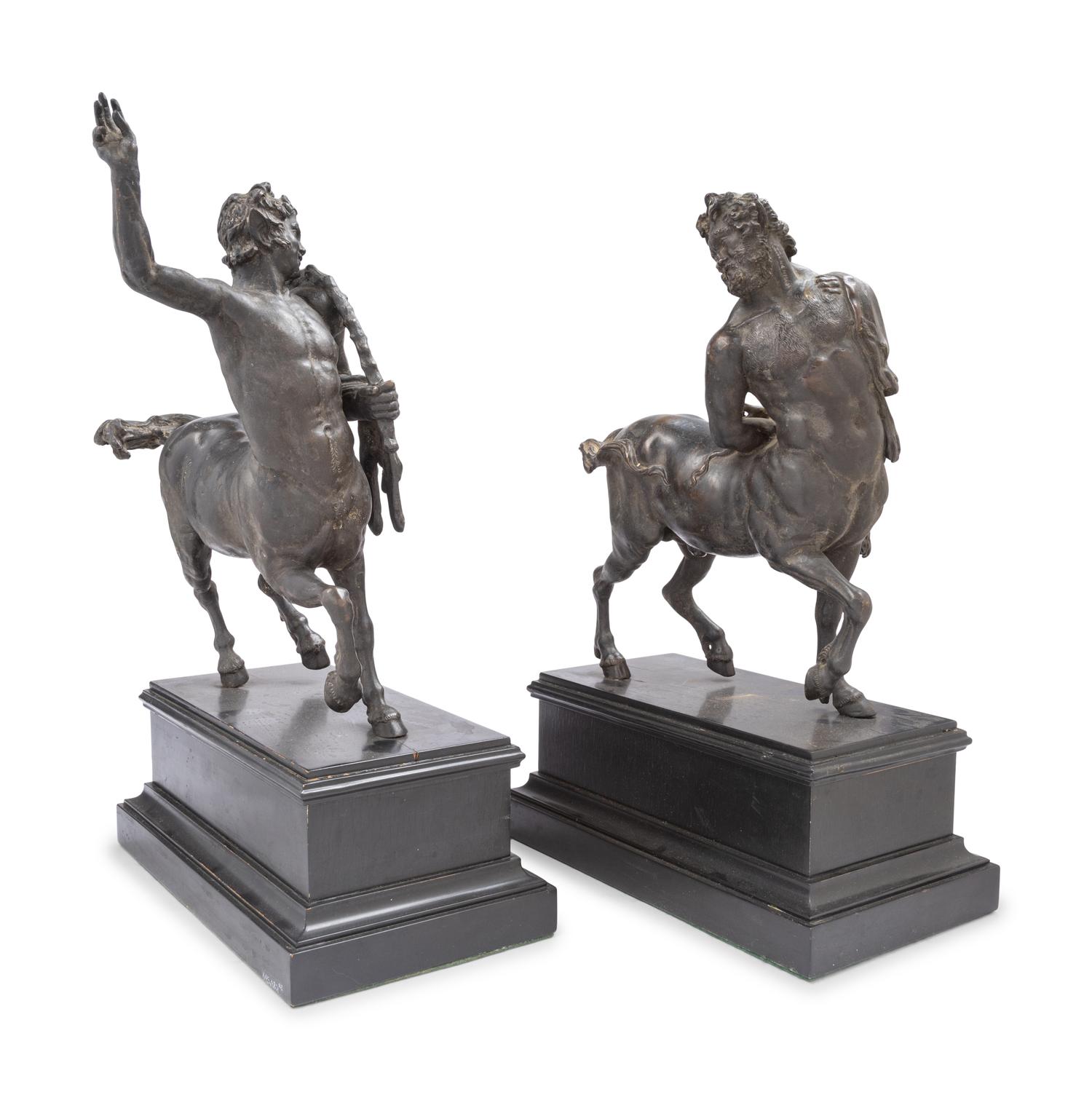 A Pair of Continental Bronze Furietti Centaurs