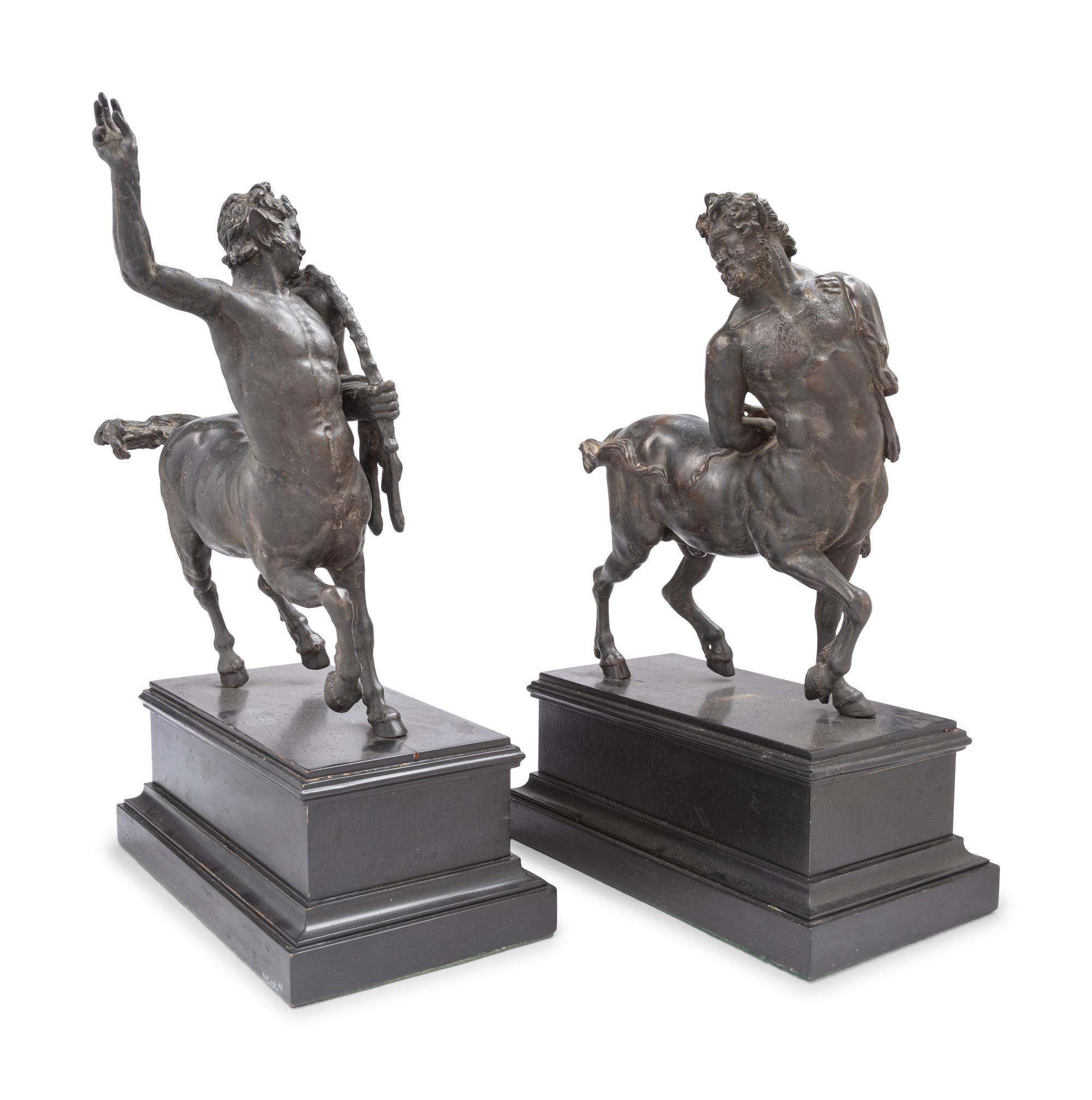 A Pair of Continental Bronze Furietti Centaurs