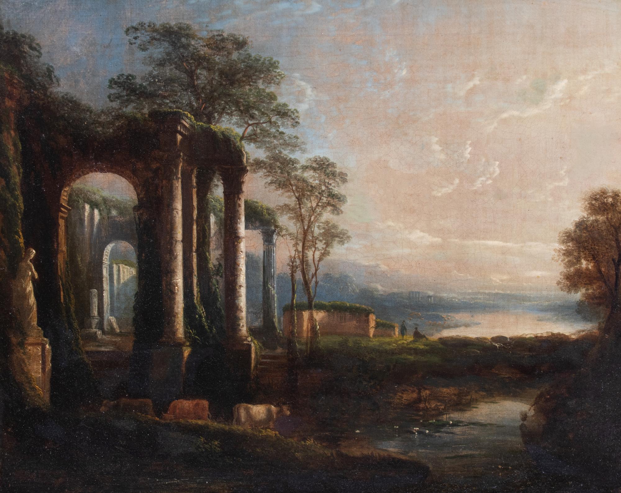 Continental School 19th Century Landscape with Ruins