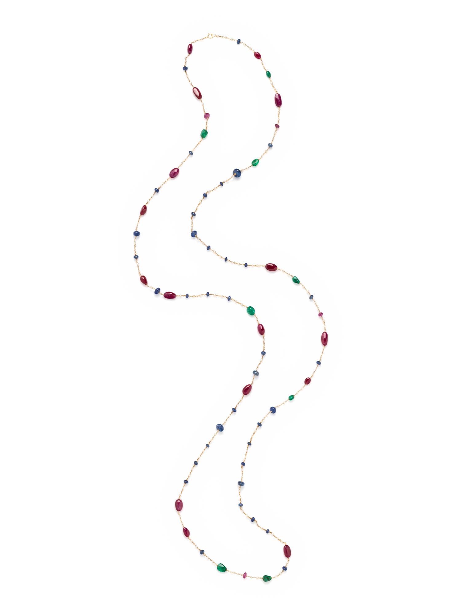 MULTIGEM AND CULTURED PEARL NECKLACE