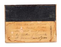 A Carved and Painted Wood Valuables Box with Masonic Interest