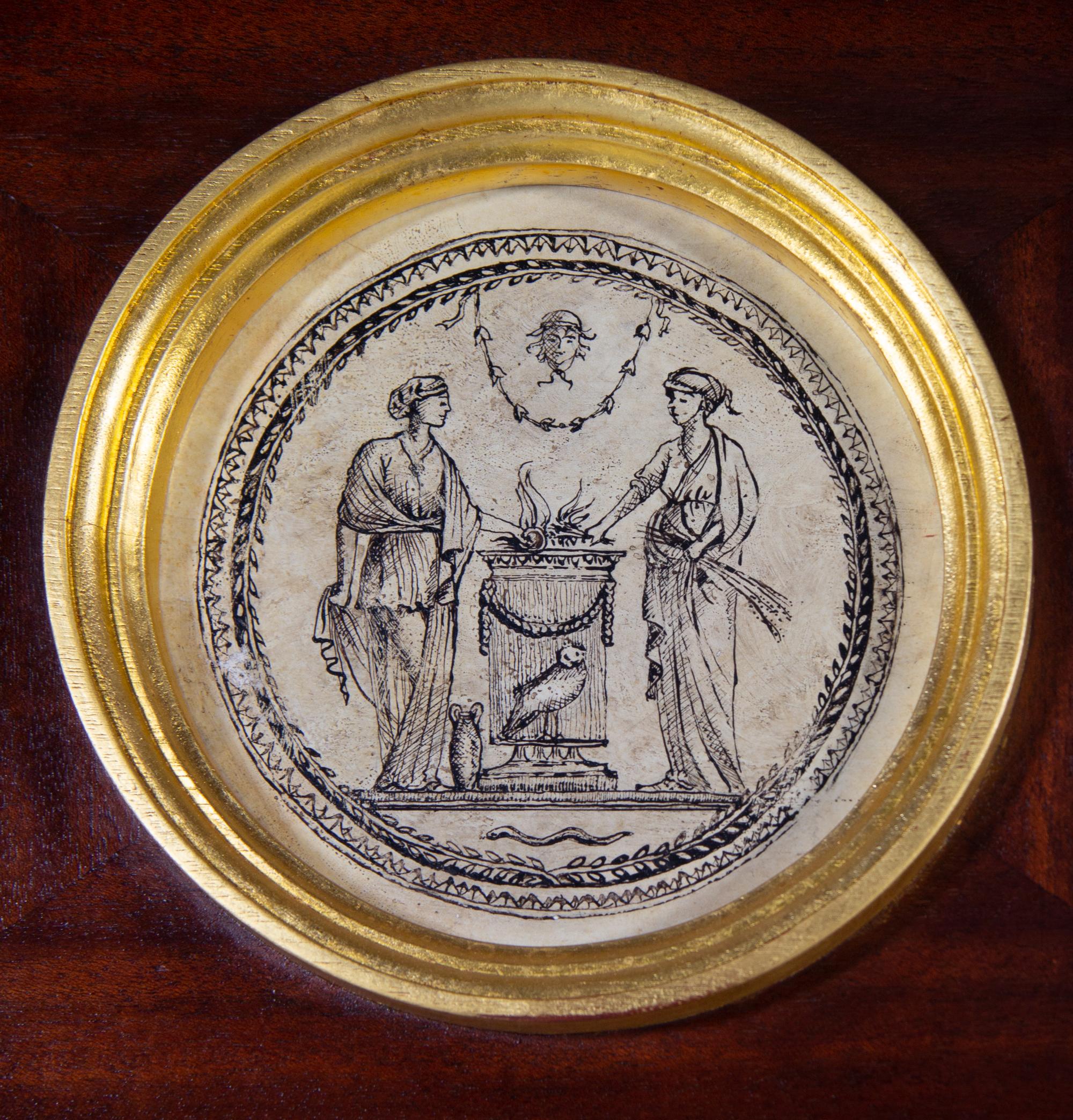 APPROVED FOR DONATION A Neoclassical Style Gilt Metal Mounted Mahogany and Faux Marble Illuminated Bookcase