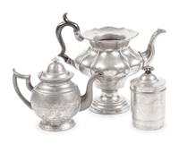 A Collection of Eight Pewter Articles