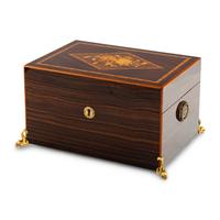 A Davidoff Gilt Metal Mounted and Marquetry Inlaid Humidor