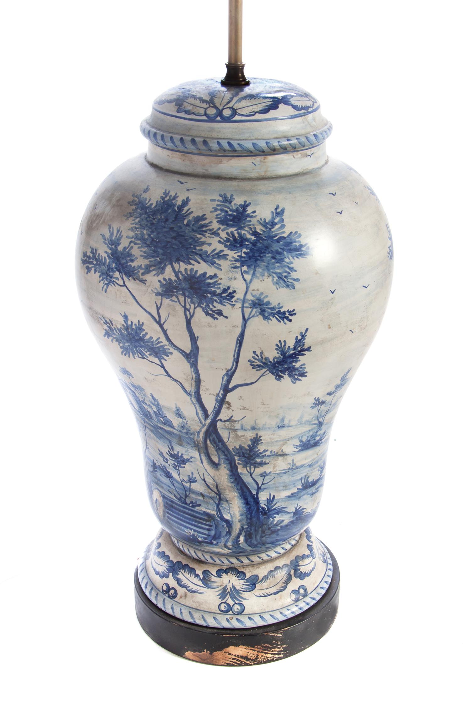 A Dutch Pottery Jar, Height 20 inches.