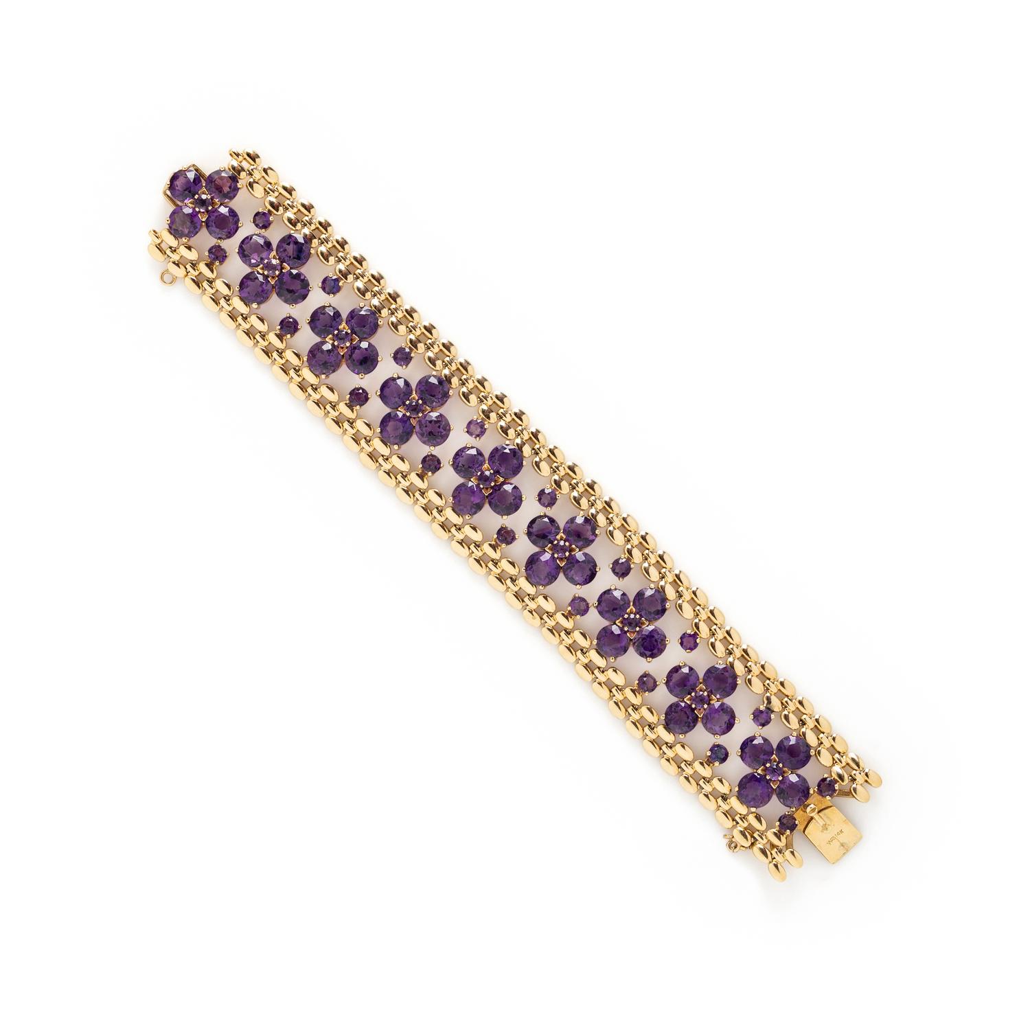 AMETHYST AND YELLOW GOLD BRACELET