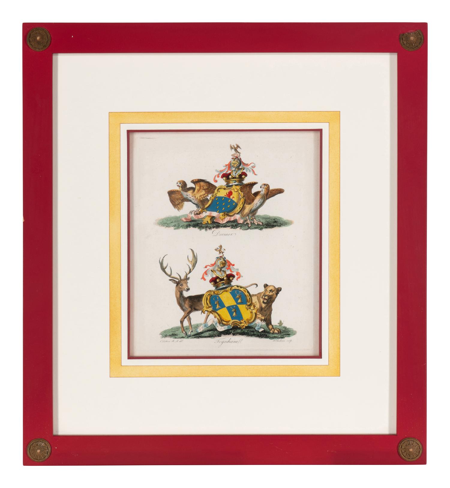 A Set of Ten English Engravings of Coats of Arms