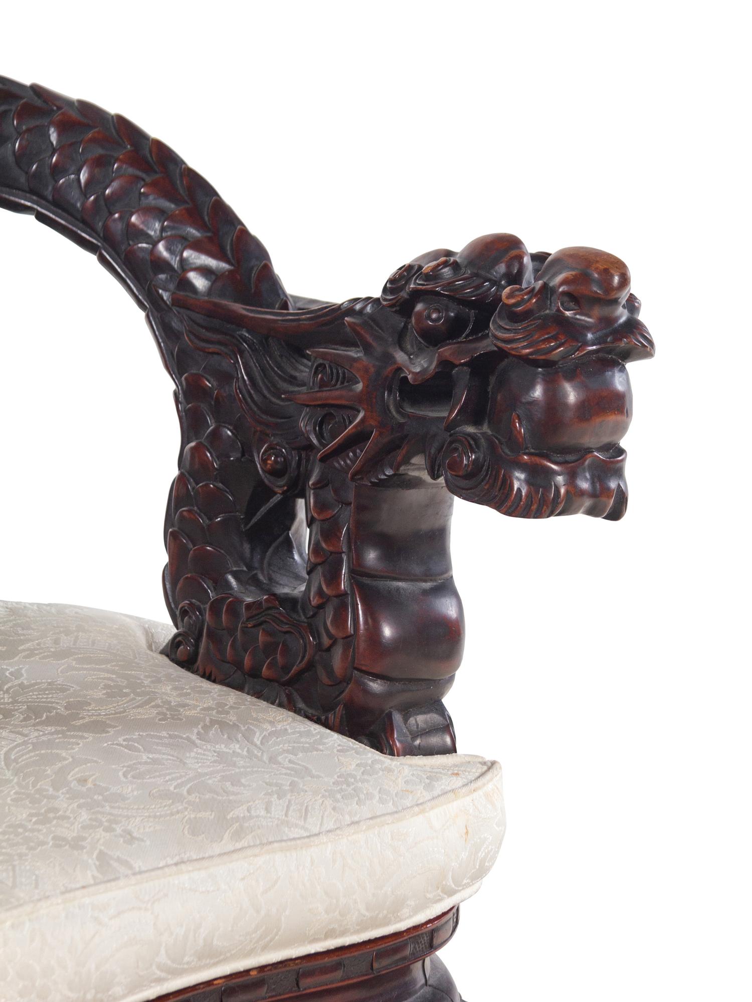 A Japanese Hardwood ‘Dragon’ Armchair