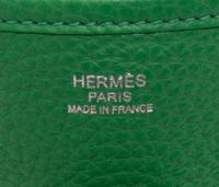 An Hermes Vert Evelyne III PM Handbag, 11.25" x 12'" x 2.5".