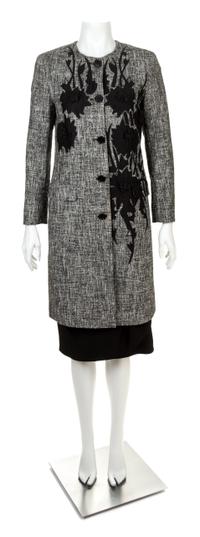 An Etro Black and White Tweed Coat and Skirt Ensemble Jacket size 42; Skirt size 44.
