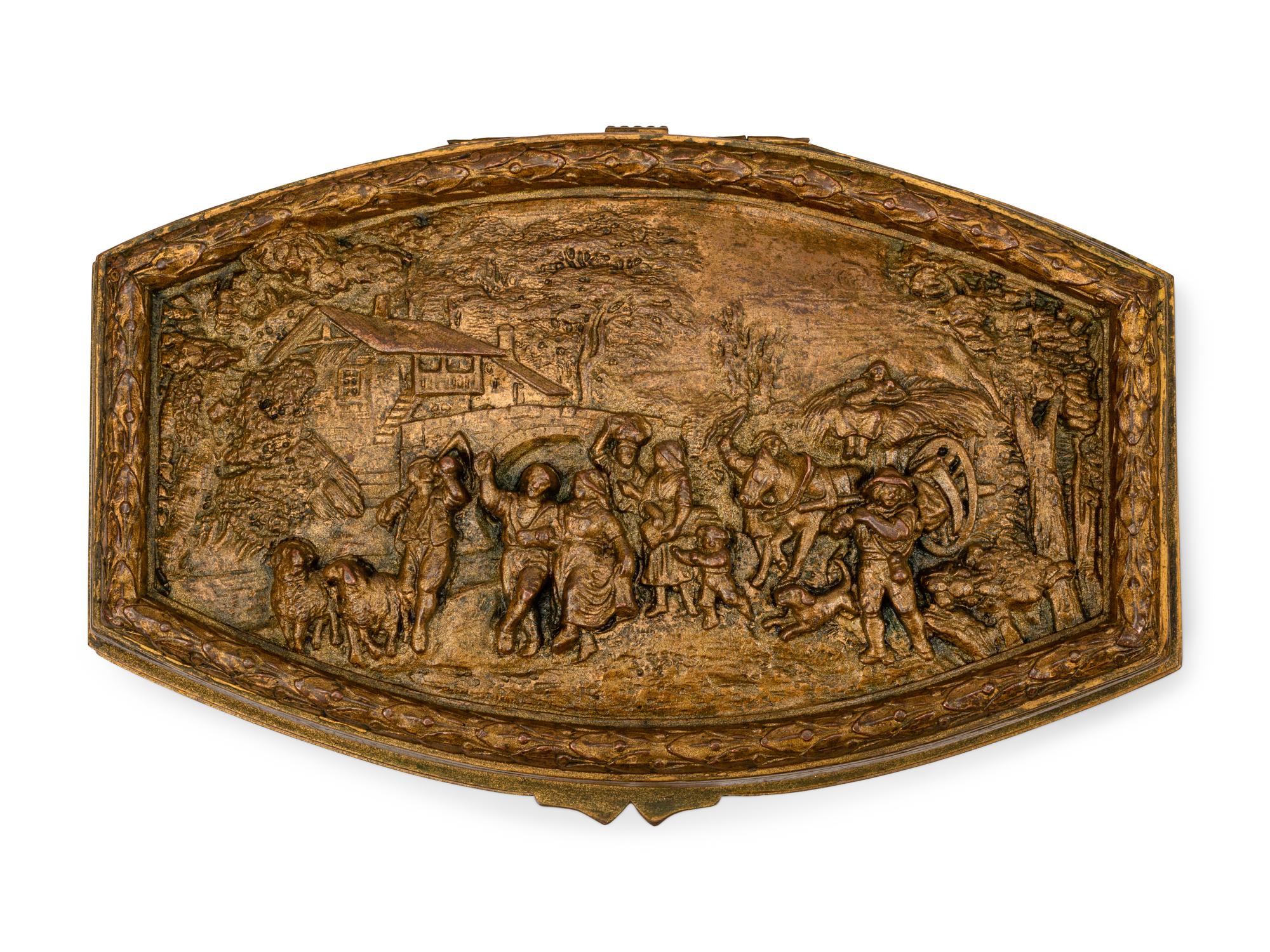 A Collection of Nine Continental Bronze Boxes
