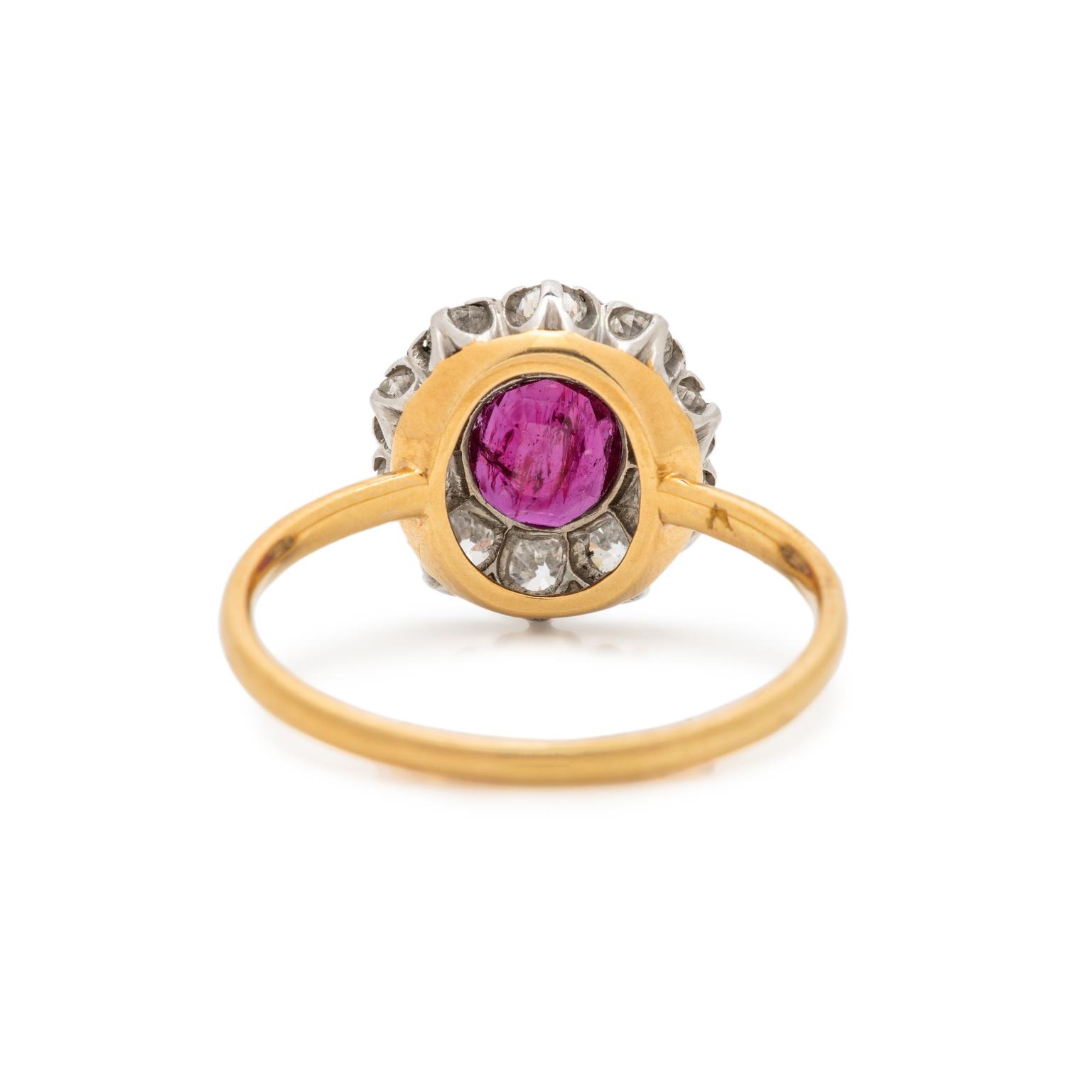 TIFFANY & CO., ANTIQUE, RUBY AND DIAMOND RING