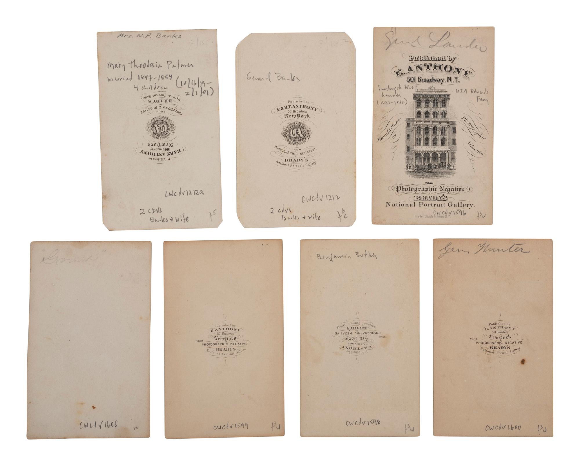 [CIVIL WAR]. A group of 25 CDVs of Union generals, many from the Army of the Potomac, incl. SICKLES, HANCOCK, BIRNEY, FRANKLIN, and STONEMAN.