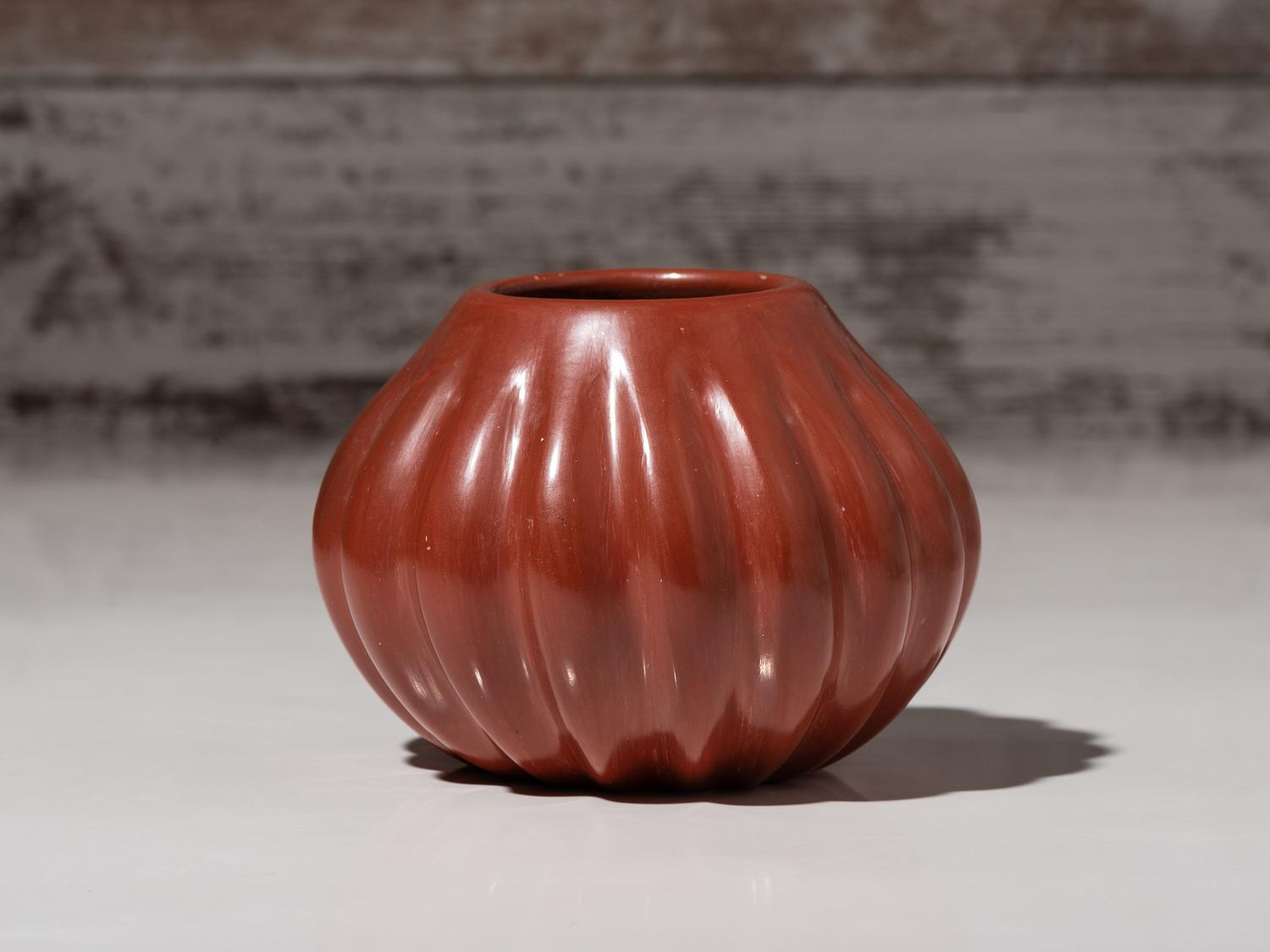 Redware Pottery Melon Jar