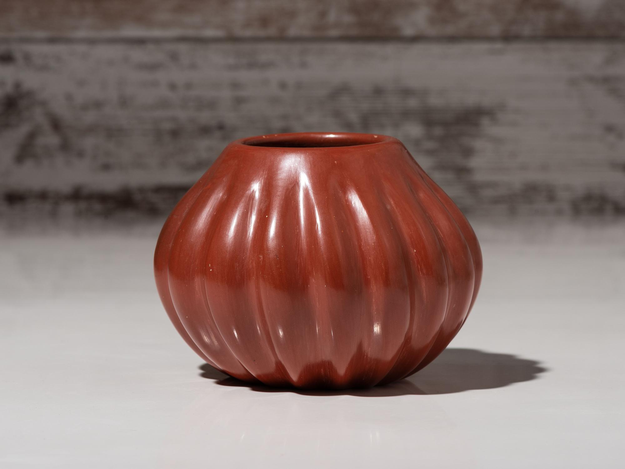 Redware Pottery Melon Jar