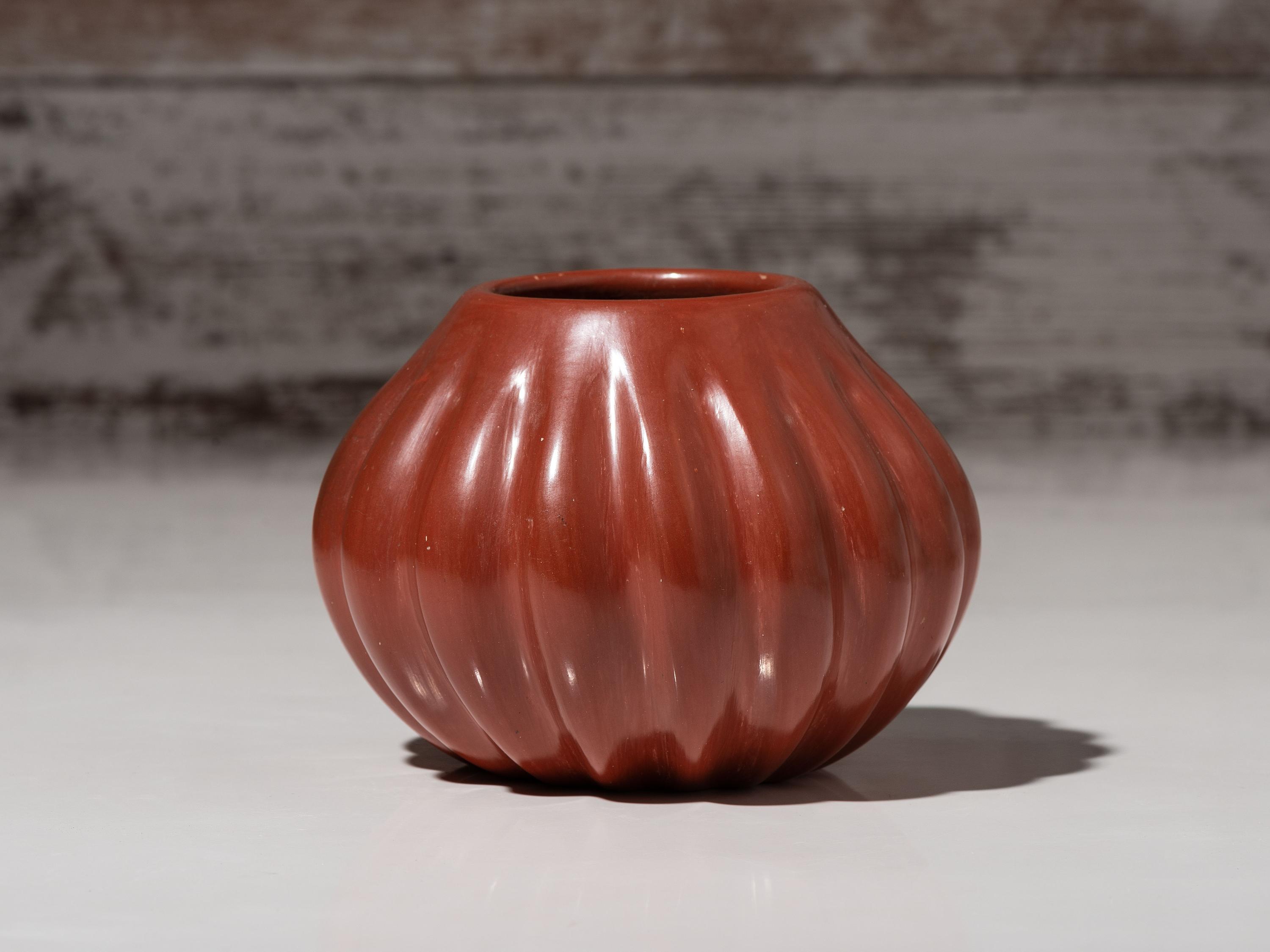 Redware Pottery Melon Jar