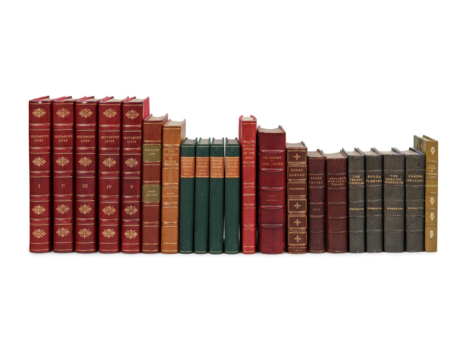 [BINDINGS – WORLD LITERATURE]. A group of 11 works in 21 volumes, including:
