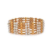 YELLOW GOLD AND CULTURED PEARL BRACELET