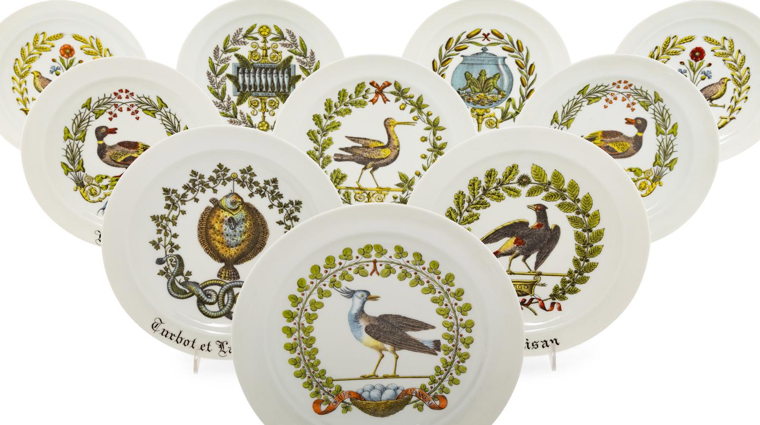 A Set of Fifteen Limoges Porcelain Luncheon Plates