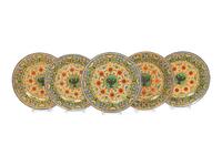 Five Russian Porcelain Dessert Plates from the Kremlin Service