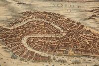 A Framed Reproduction 1706 Map of Ancient Venice