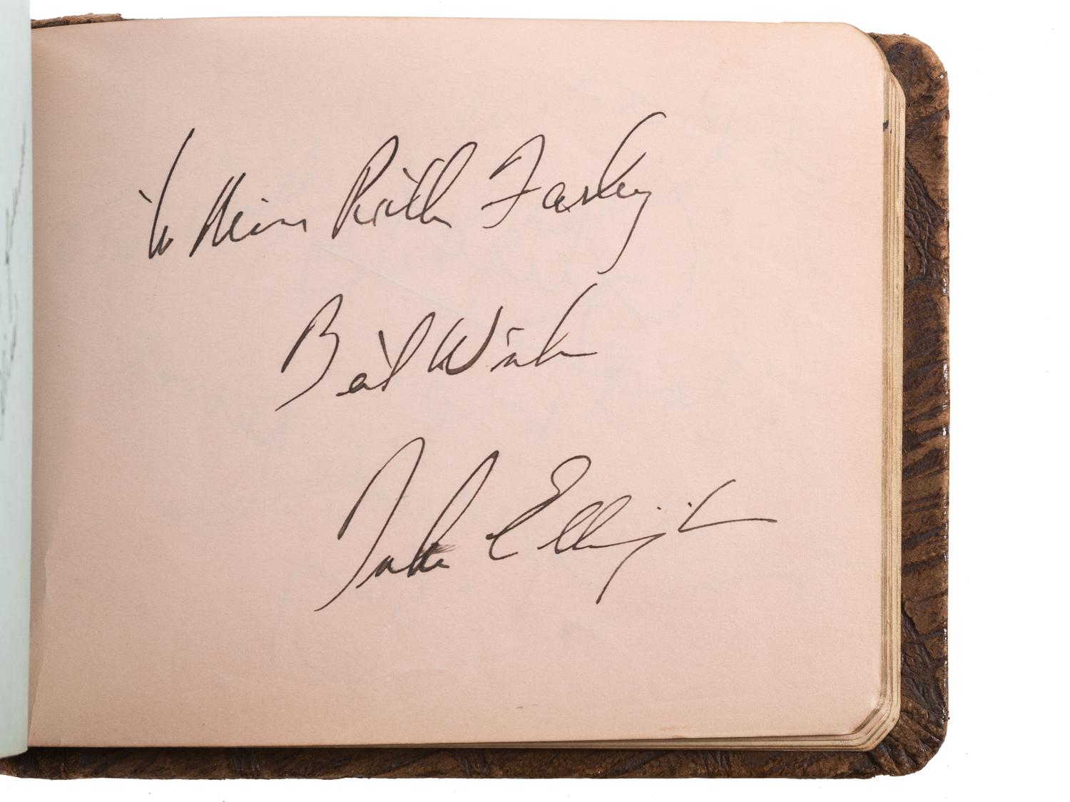 [AUTOGRAPHS]. Two autograph books owned by Chicago club owner Ruth Farley, signed by musicians, actors, and others of note including Cab Calloway, Mae West, Duke Ellington, and Mary Pickford.
