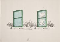 Claes Oldenburg (American, 1929-2022) — Proposal for Civic Monument in the Form of Two Windows (from A Portfolio of 13 Prints to Commemorate Anthology Film Archives ) , 1982