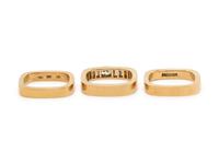 MARVIN SCHLUGER, YELLOW GOLD AND DIAMOND RING SET
