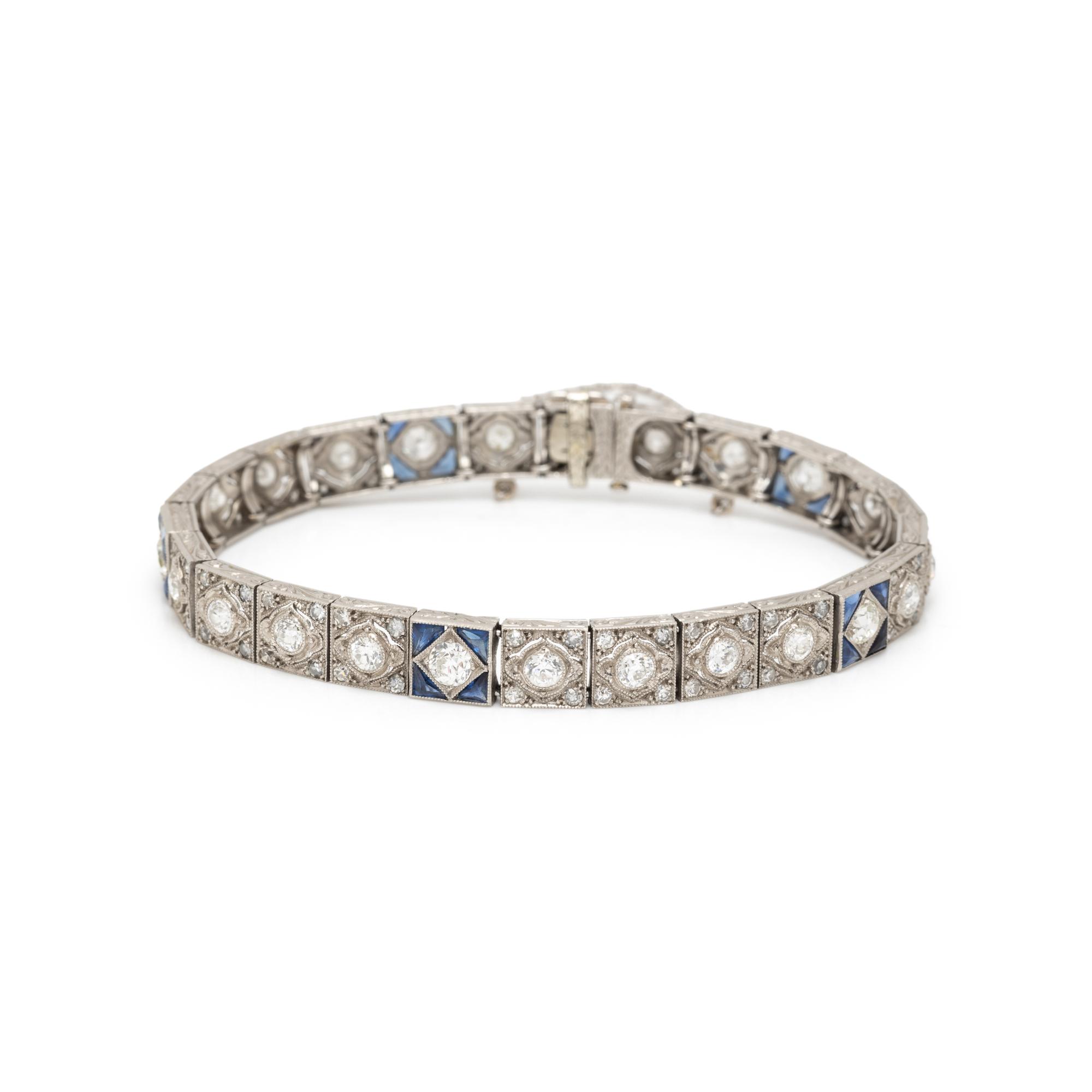 ART DECO, DIAMOND AND SAPPHIRE BRACELET