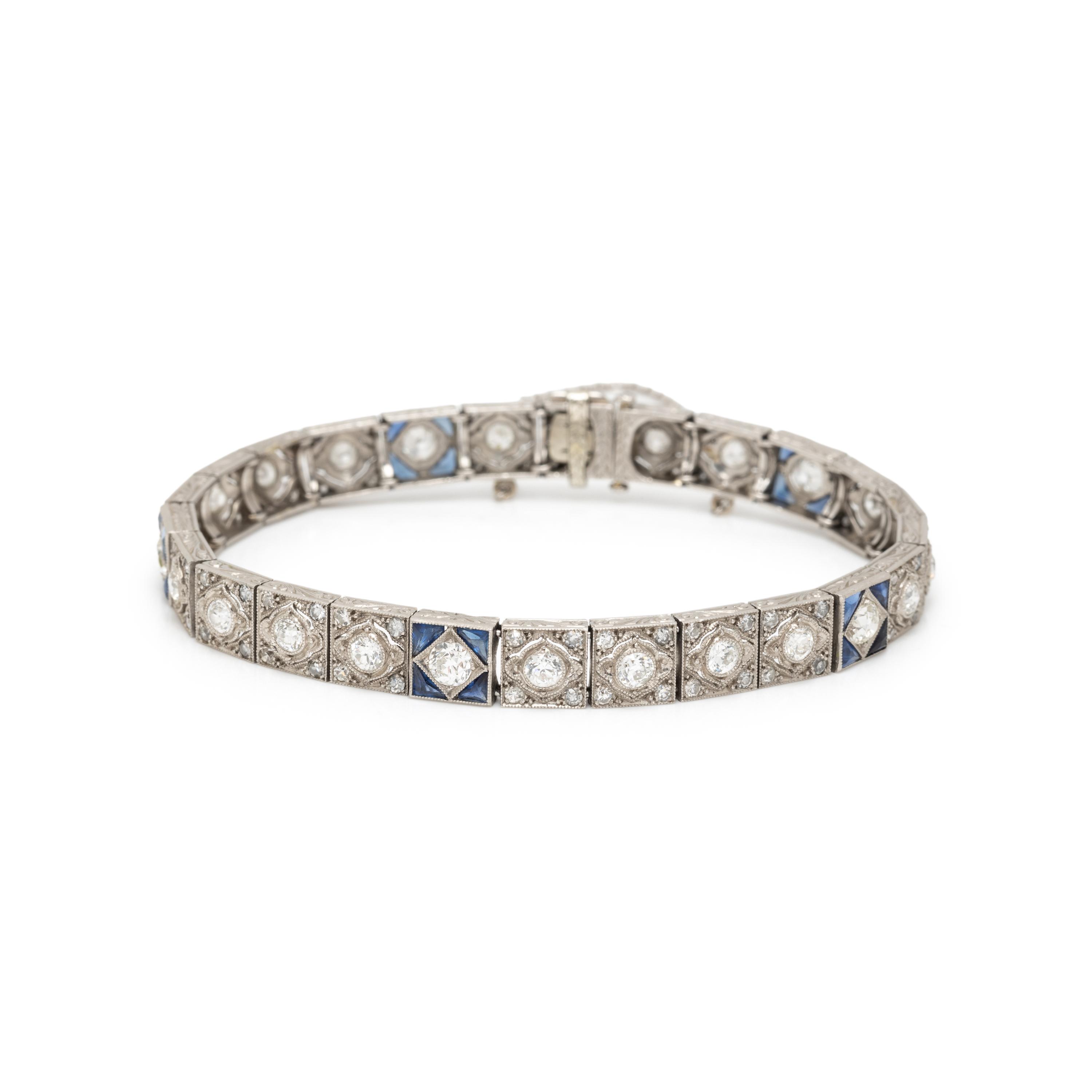 ART DECO, DIAMOND AND SAPPHIRE BRACELET