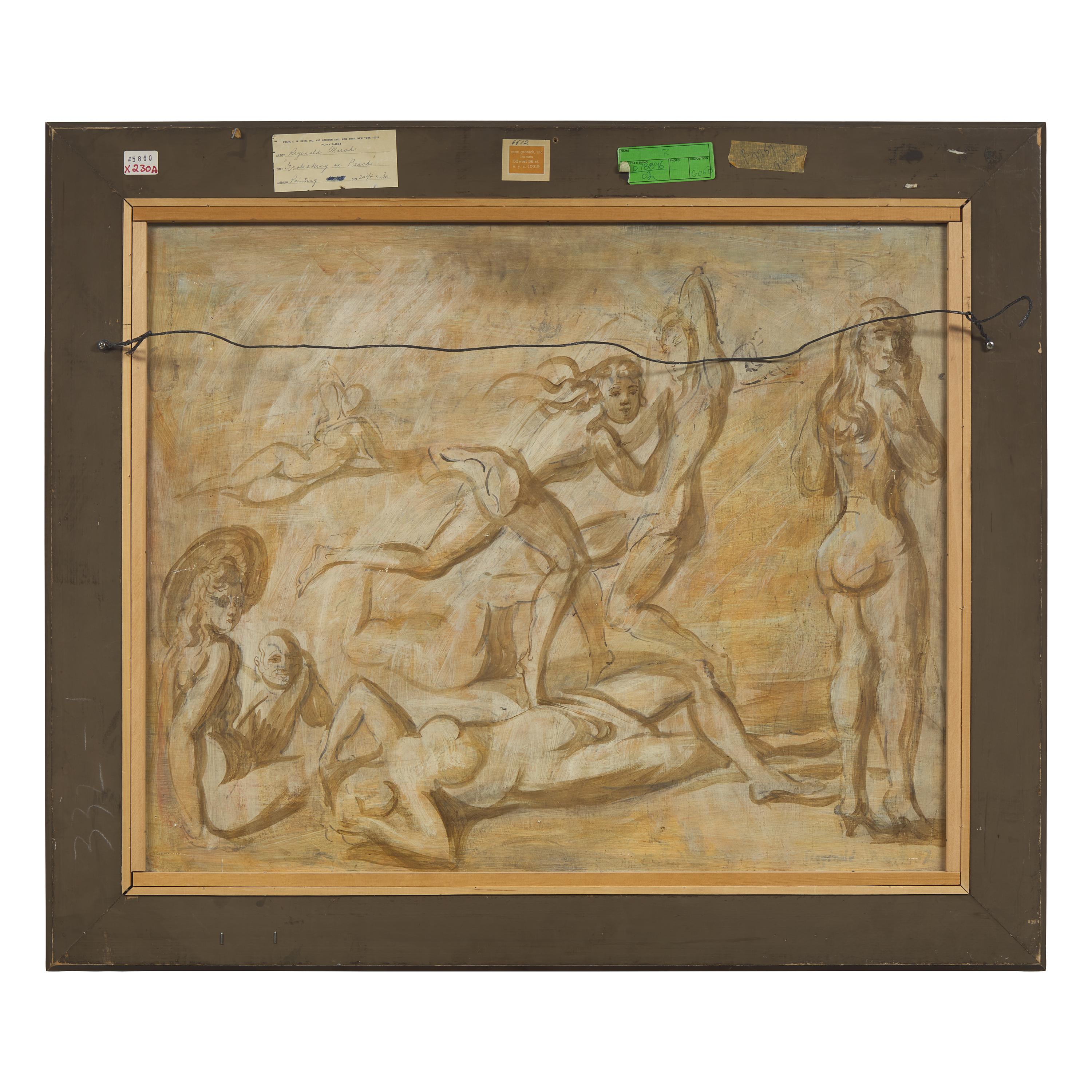 Reginald Marsh (American, 1898-1954) — Frolicking on the Beach ; with Figure Studies (A Double-Sided Work), 1952