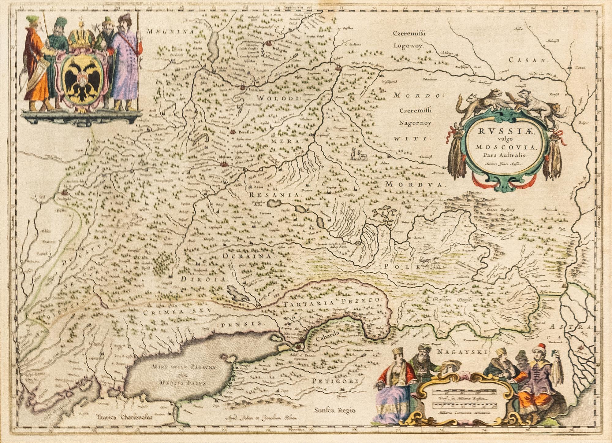 BLAEU Family. Russiae, vulgo Moscovia, Pars Australis. Auctore Isaaco Massa. Amsterdam, ca 1663.