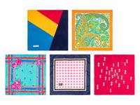 Five Designer Silk Scarves